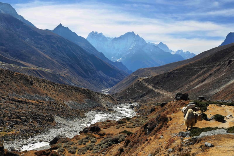 Thamserku mountain views in EBC trekking in Nepal